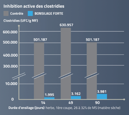 BONSILAGE FORTE inhibe activement les Clostridies.