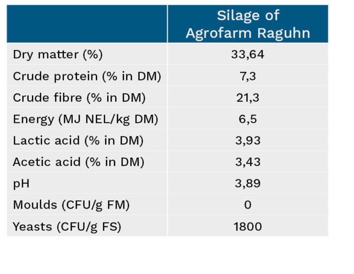 Overview of silage characteristics, Agrofarm Raguhn