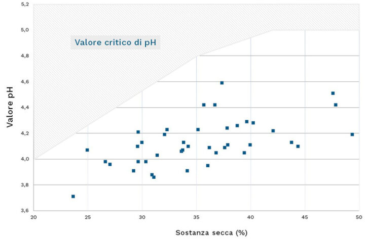 I valori di pH degli insilati analizzati